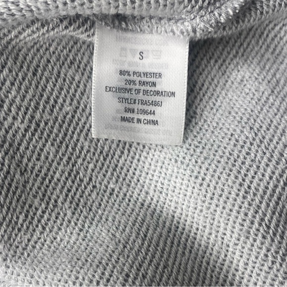 Francesca’s Ayla Grey  Embroidered Sleeve Sweatshirt Dress -Size Small - Picture 4 of 7